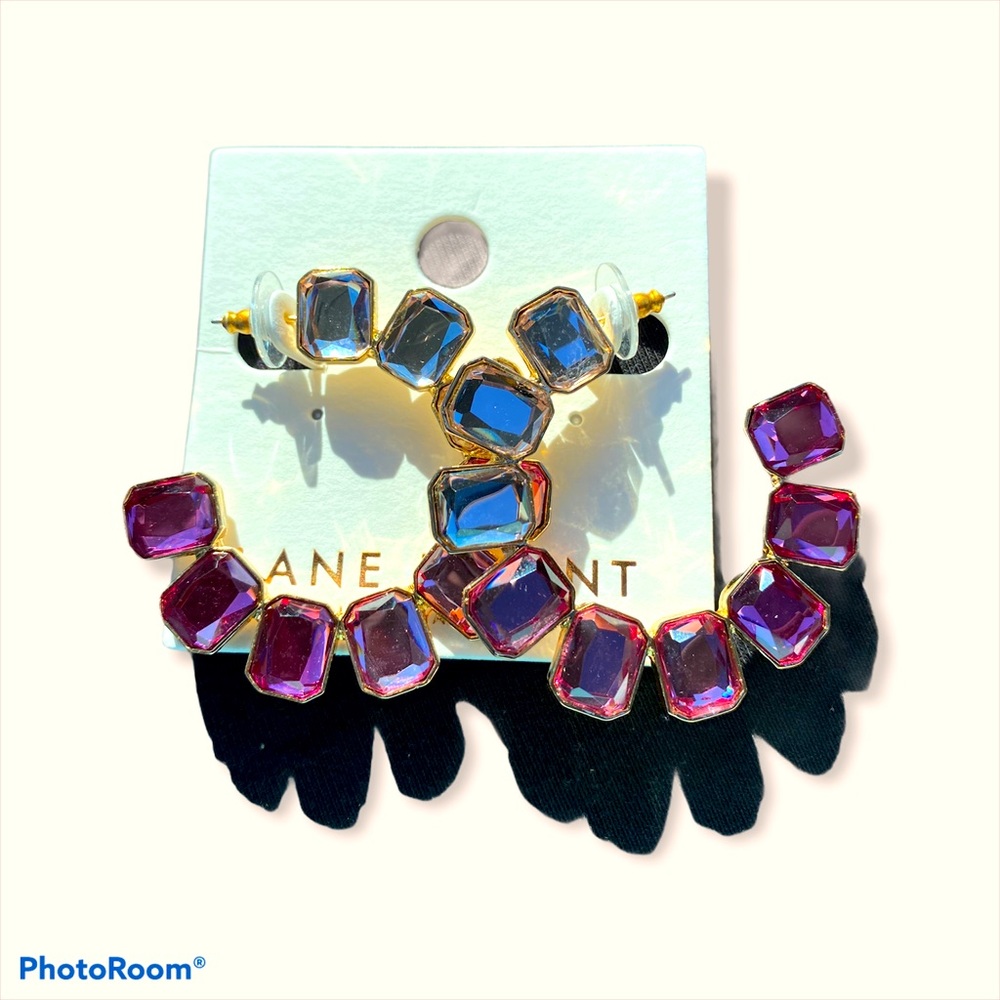 BEAUTIFUL!!! LANE BRYANT PINK OMBRÉ JEWEL HOOPS!!!